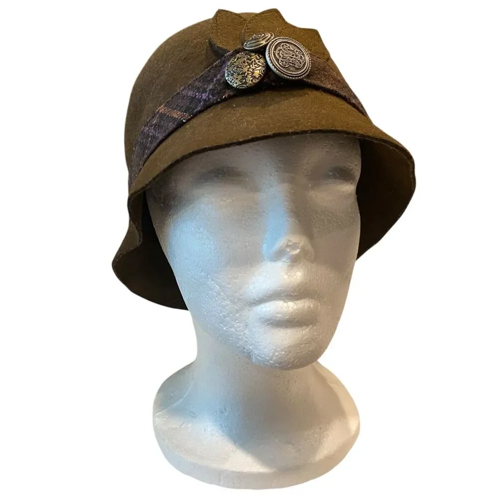 Wool Cloche Hat Womens M/L Retro Lagom‎ Regency Classiccore Scandi Chic Luxury